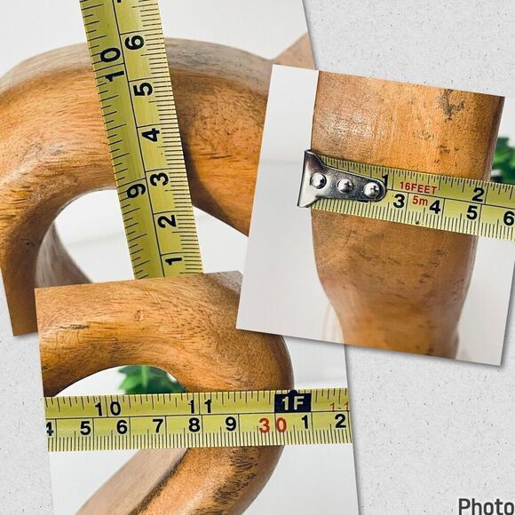 NWT Gorgeous Martha Stewart Handcrafted Heavy Wood Intertwined Heart Sculpture - Picture 12 of 13